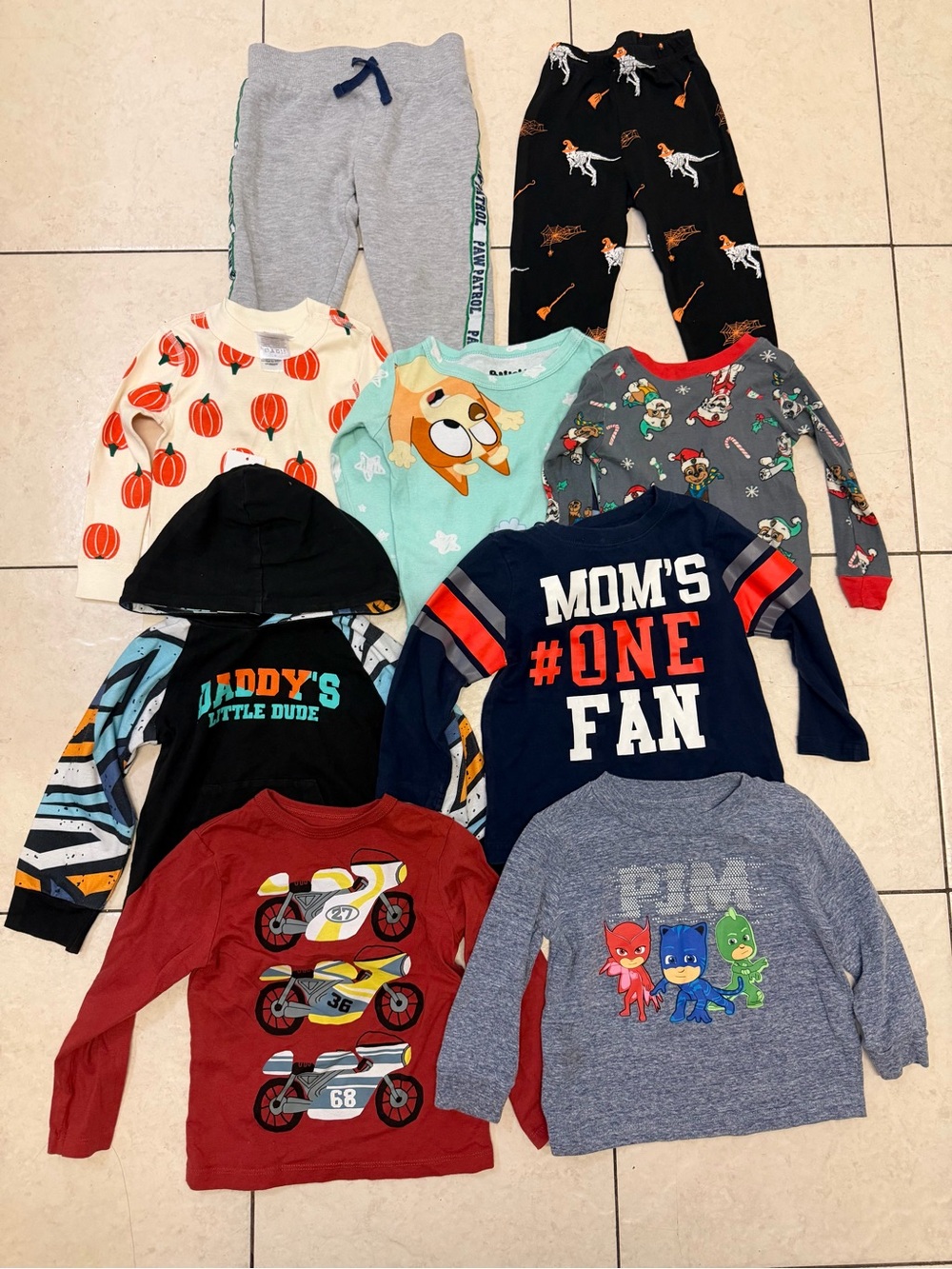 Toddler Boys Size 2T Assorted Clothing 9 Pcs Lot Mix Brands Good Condition